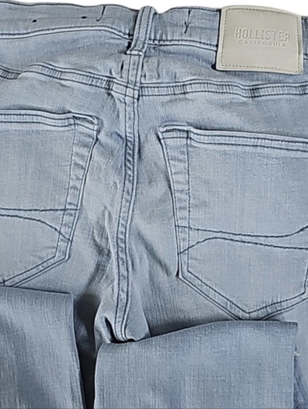 HOLLISTER | Men’s Advanced Stretch Skinny Ripped Jeans Light Wash Distressed - Picture 8 of 11